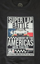 Load image into Gallery viewer, Black sweater top with a graphic design featuring text and a race car.
