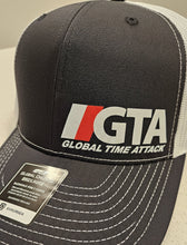 Load image into Gallery viewer, GTA Trucker cap logo  Black &amp; White close up picture