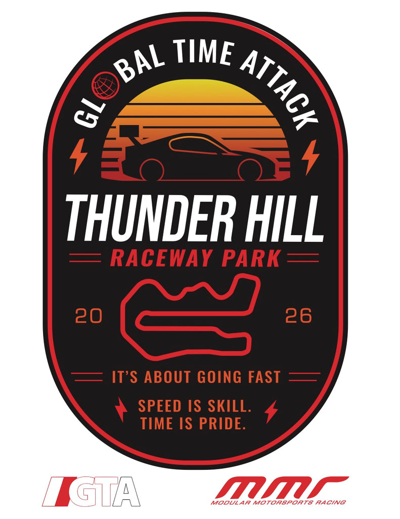 Logo of Thunder Hill Raceway Park with racing theme and text