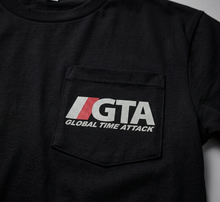Load image into Gallery viewer, Black t-shirt with 'GTA Global Time Attack' logo on a pocket