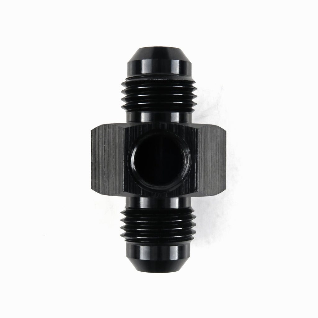 AN6 Male to AN6 Male Straight Adapter with 1/8" NPT Sensor Port HEL Aluminium