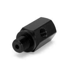 Load image into Gallery viewer, 1/4" NPT Male to 1/4" NPT Female Straight Oil Pressure Adapter with 1/8" NPT Sensor Port (Short Version) HEL Aluminium