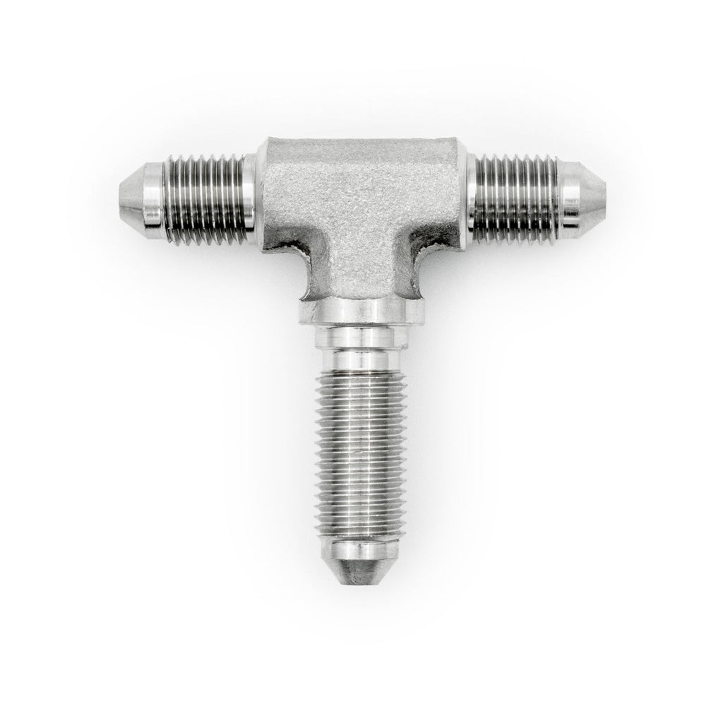 AN3 Male T-Piece Adapter with Bulkhead Fitting on the Leg HEL Stainless Steel