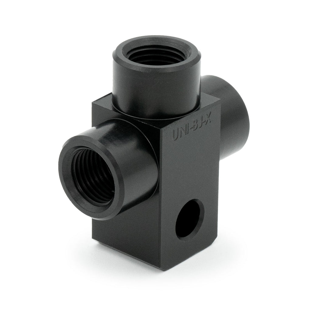 AN3 Female T-Piece Adapter with 6mm Mounting Hole HEL Aluminium